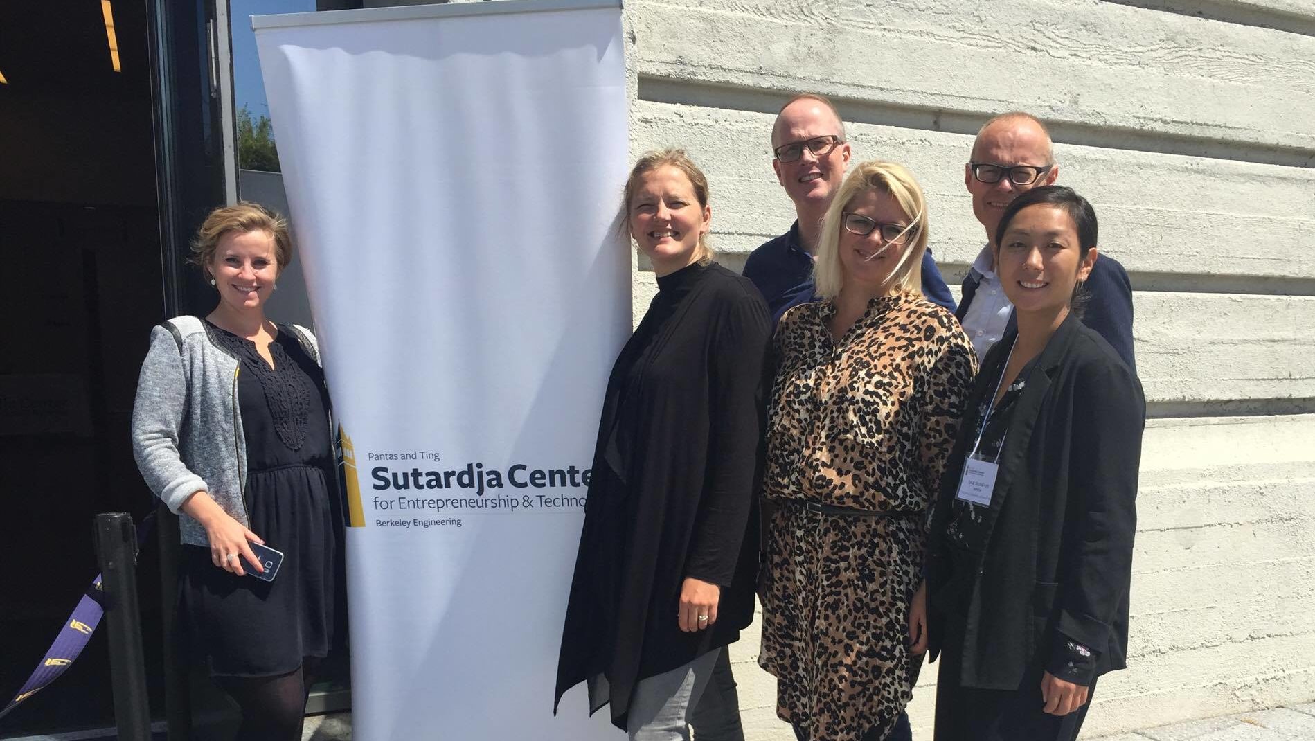 The Open Entrepreneurship Initiative team visits SCET at the Global Venture Lab in August, 2017. From left to right: Anne Kathrine Holm Eriksen, ITU; Maija Strala, AU; Sune Nordentoft Lauritsen, DTU; Anne Sofie Dahlmann Breindahl, AU; Peter Rasmussen, AAU; Julie Seung Hee Rømer, DTU; Jes Broeng, DTU (not pictured)